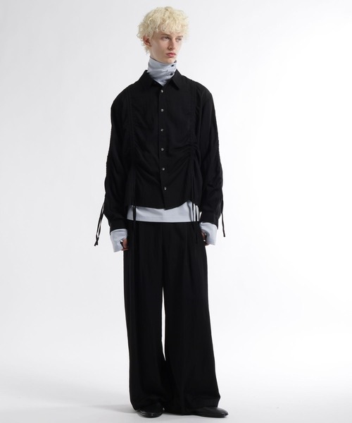 HARE（ハレ）の「トランジションギャザーシャツ(HARE)（シャツ/ブラウス・メンズ・ブラック/ネイビー・FREE）」の7枚目の写真