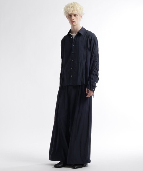 HARE（ハレ）の「トランジションギャザーシャツ(HARE)（シャツ/ブラウス・メンズ・ブラック/ネイビー・FREE）」の8枚目の写真