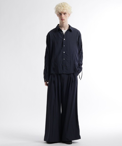 HARE（ハレ）の「トランジションギャザーシャツ(HARE)（シャツ/ブラウス・メンズ・ブラック/ネイビー・FREE）」の9枚目の写真