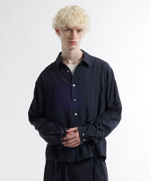 HARE（ハレ）の「トランジションギャザーシャツ(HARE)（シャツ/ブラウス・メンズ・ブラック/ネイビー・FREE）」の13枚目の写真