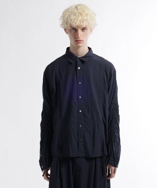 HARE（ハレ）の「トランジションギャザーシャツ(HARE)（シャツ/ブラウス・メンズ・ブラック/ネイビー・FREE）」の15枚目の写真