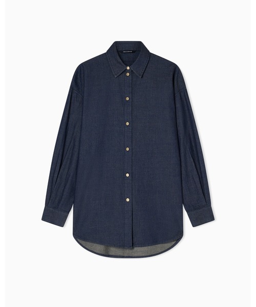 ARMANI EXCHANGE(アルマーニエクスチェンジ)の「【A|X アルマーニ エクスチェンジ】WE インディゴブルー シャンブレーシャツ(シャツ/ブラウス・レディース・インディゴブルー・SMALL/X-SMALL/MEDIUM/LARGE)」の5枚目の写真