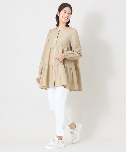 TO BE CHIC（トゥー ビー シック）の「ブライトクロス ティアードブラウス（シャツ/ブラウス・レディース・ブラック/グリーン/ベージュ・40）」の5枚目の写真
