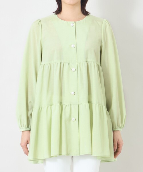 TO BE CHIC（トゥー ビー シック）の「ブライトクロス ティアードブラウス（シャツ/ブラウス・レディース・ブラック/グリーン/ベージュ・40）」の7枚目の写真