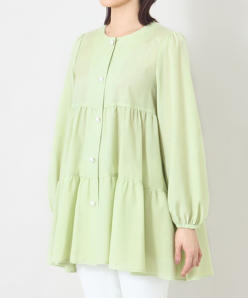 TO BE CHIC（トゥー ビー シック）の「ブライトクロス ティアードブラウス（シャツ/ブラウス・レディース・ブラック/グリーン/ベージュ・40）」の8枚目の写真