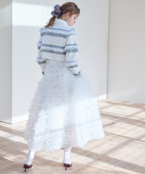 etre loin(エトルワン)の「Tulle tiered volume skirt(スカート・レディース・ピンク/グレー/ホワイト・M)」の6枚目の写真