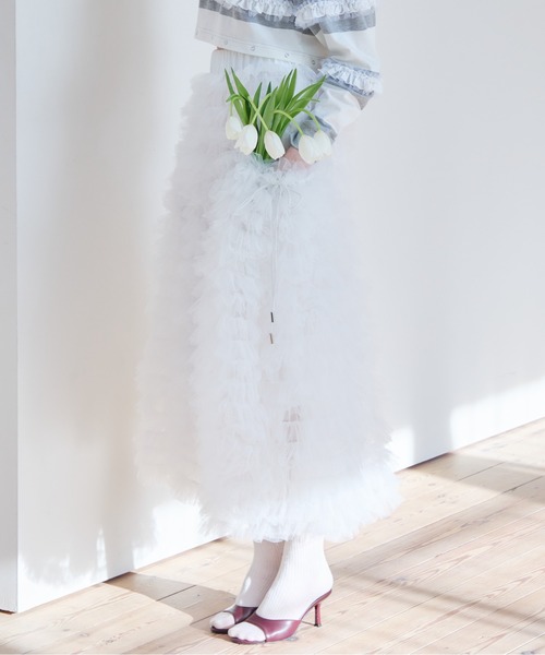 etre loin(エトルワン)の「Tulle tiered volume skirt(スカート・レディース・ピンク/グレー/ホワイト・M)」の13枚目の写真