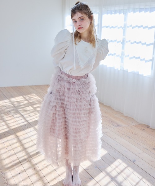 etre loin(エトルワン)の「Tulle tiered volume skirt(スカート・レディース・ピンク/グレー/ホワイト・M)」の22枚目の写真