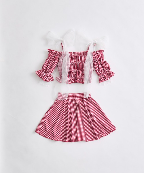 OLIVE des OLIVE（オリーブデオリーブ）の「シャーリングswimwear（水着・レディース・レッド/サックスブルー/ブラック・FREE）」の4枚目の写真