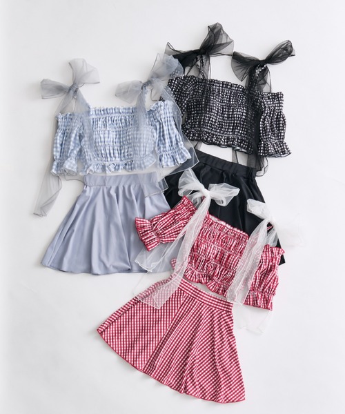 OLIVE des OLIVE（オリーブデオリーブ）の「シャーリングswimwear（水着・レディース・レッド/サックスブルー/ブラック・FREE）」の6枚目の写真