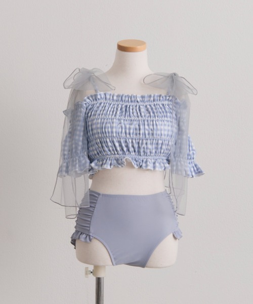 OLIVE des OLIVE（オリーブデオリーブ）の「シャーリングswimwear（水着・レディース・レッド/サックスブルー/ブラック・FREE）」の7枚目の写真