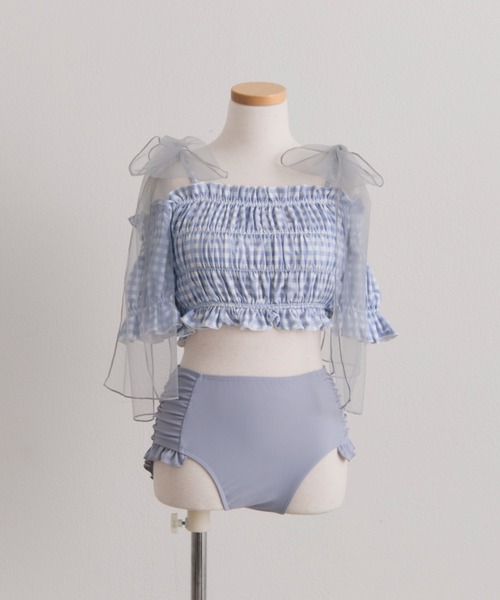 OLIVE des OLIVE（オリーブデオリーブ）の「シャーリングswimwear（水着・レディース・レッド/サックスブルー/ブラック・FREE）」の8枚目の写真