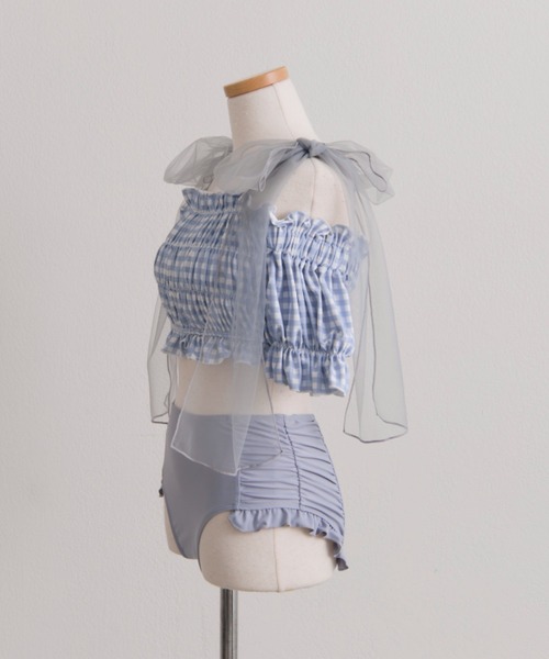 OLIVE des OLIVE（オリーブデオリーブ）の「シャーリングswimwear（水着・レディース・レッド/サックスブルー/ブラック・FREE）」の9枚目の写真