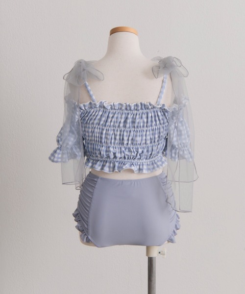 OLIVE des OLIVE（オリーブデオリーブ）の「シャーリングswimwear（水着・レディース・レッド/サックスブルー/ブラック・FREE）」の10枚目の写真