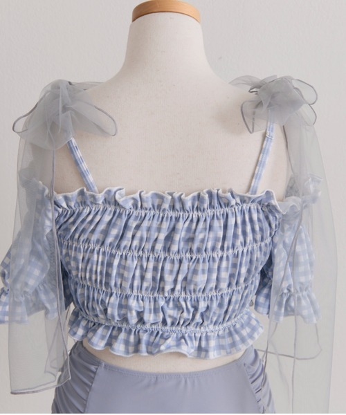 OLIVE des OLIVE（オリーブデオリーブ）の「シャーリングswimwear（水着・レディース・レッド/サックスブルー/ブラック・FREE）」の11枚目の写真