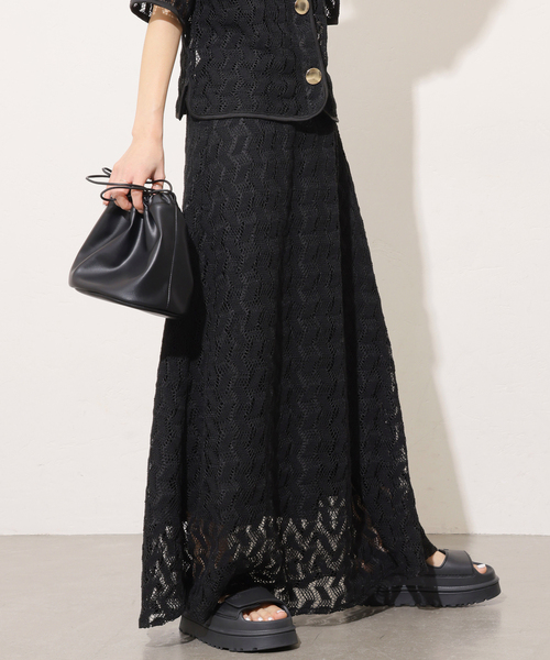 Torrazzo Donna（トラッゾドンナ）の「【TORRAZZO DONNA/トラッゾドンナ】ジオメトリックレーススカート（スカート・レディース・ブラック/ベージュ・FREE）」の9枚目の写真