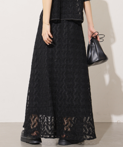 Torrazzo Donna（トラッゾドンナ）の「【TORRAZZO DONNA/トラッゾドンナ】ジオメトリックレーススカート（スカート・レディース・ブラック/ベージュ・FREE）」の12枚目の写真