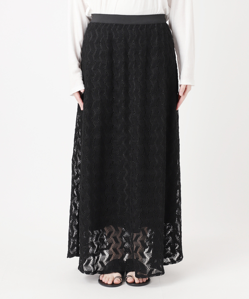 Torrazzo Donna（トラッゾドンナ）の「【TORRAZZO DONNA/トラッゾドンナ】ジオメトリックレーススカート（スカート・レディース・ブラック/ベージュ・FREE）」の22枚目の写真