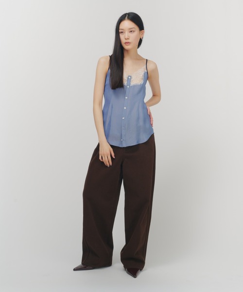 THINGS THAT MATTER（シングス ザット マター）の「CHAMBRAY PIPING SHIRT ENSEMBLE / シャンブレー パイピング シャツ アンサンブル（シャツ/ブラウス・レディース・ブルー・FREE）」の2枚目の写真