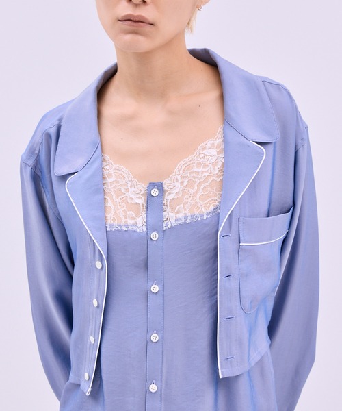 THINGS THAT MATTER（シングス ザット マター）の「CHAMBRAY PIPING SHIRT ENSEMBLE / シャンブレー パイピング シャツ アンサンブル（シャツ/ブラウス・レディース・ブルー・FREE）」の18枚目の写真