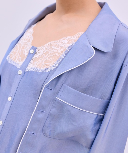 THINGS THAT MATTER（シングス ザット マター）の「CHAMBRAY PIPING SHIRT ENSEMBLE / シャンブレー パイピング シャツ アンサンブル（シャツ/ブラウス・レディース・ブルー・FREE）」の19枚目の写真