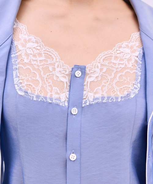 THINGS THAT MATTER（シングス ザット マター）の「CHAMBRAY PIPING SHIRT ENSEMBLE / シャンブレー パイピング シャツ アンサンブル（シャツ/ブラウス・レディース・ブルー・FREE）」の20枚目の写真