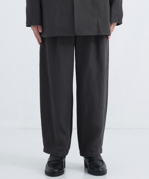 UNITED TOKYO（ユナイテッドトウキョウ）の「【新作】FRENCH LINEN CANVAS WORK PANTS（その他パンツ・メンズ・ブラック/ダークグレー・2/1）」の6枚目の写真