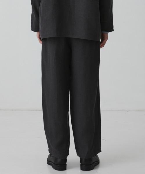 UNITED TOKYO(ユナイテッドトウキョウ)の「真夏素材【残りわずか/SETUP可】FRENCH LINEN CANVAS WORK PANTS |夏服/リネン/ムレ防止/通気性(その他パンツ・メンズ・ブラック/ダークグレー・2/1)」の9枚目の写真