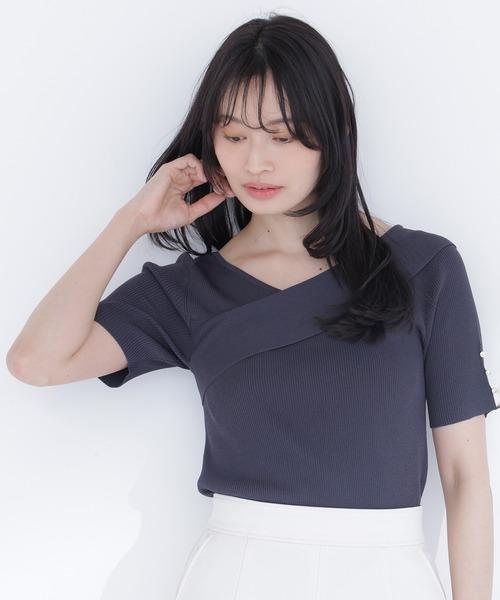 セール】クロスネックリブニット（ニット/セーター）｜NATURAL BEAUTY
