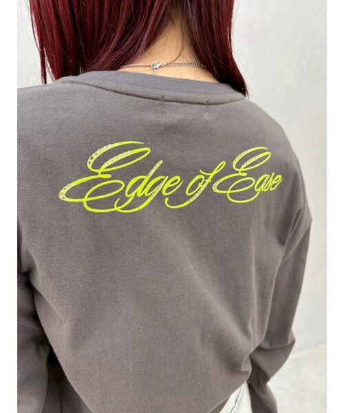 EVRIS（エヴリス）の「オーバーサイズラインストーングラフィックロンT　春服（Tシャツ/カットソー・レディース・ホワイト/チャコールグレー/ピンク・FREE）」の18枚目の写真