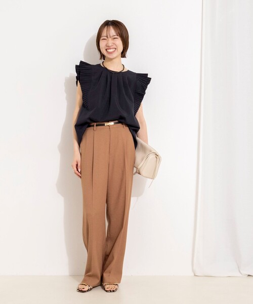 NOLLEY’S（ノーリーズ）の「ウォッシャブル高機能袖プリーツブラウス（シャツ/ブラウス・レディース・オリーブ/ネイビー/キャメル/オフホワイト・38）」の7枚目の写真