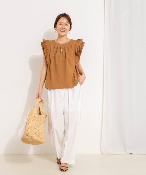 NOLLEY’S（ノーリーズ）の「ウォッシャブル高機能袖プリーツブラウス（シャツ/ブラウス・レディース・オリーブ/ネイビー/キャメル/オフホワイト・38）」の16枚目の写真