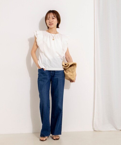 NOLLEY’S(ノーリーズ)の「ウォッシャブル高機能袖プリーツブラウス(シャツ/ブラウス・レディース・オリーブ/ネイビー/キャメル/オフホワイト・38)」の6枚目の写真