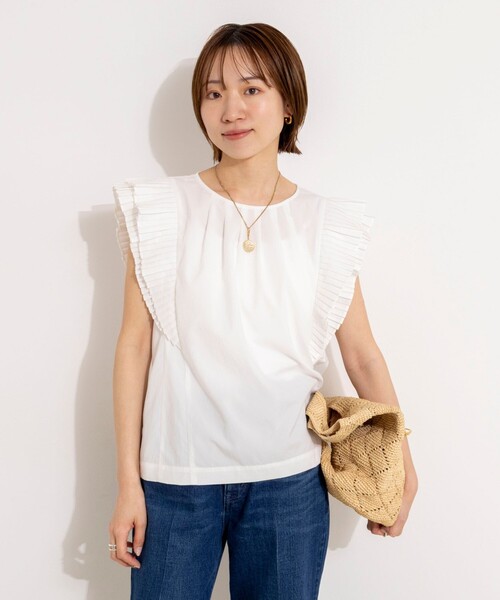 NOLLEY’S(ノーリーズ)の「ウォッシャブル高機能袖プリーツブラウス(シャツ/ブラウス・レディース・オリーブ/ネイビー/キャメル/オフホワイト・38)」の7枚目の写真