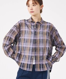 【Le Melange/ル・メランジュ】シアーチェックシャツ/ シアー/メンズライク【WEB限定】