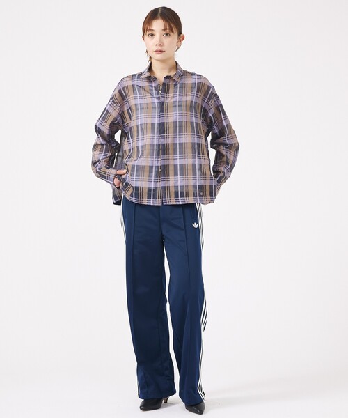 Rouge vif la cle(ルージュヴィフラクレ)の「【Le Melange/ル・メランジュ】シアーチェックシャツ/ シアー/メンズライク【WEB限定】(シャツ/ブラウス・レディース・ネイビー・フリー)」の9枚目の写真