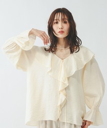 GLOBAL WORK | フリルスキッパーブラウス/660970(シャツ/ブラウス)