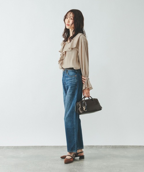 GLOBAL WORK（グローバルワーク）の「フリルスキッパーブラウス/660970（シャツ/ブラウス・レディース・ホワイト/ライトベージュ・MEDIUM/LARGE）」の21枚目の写真