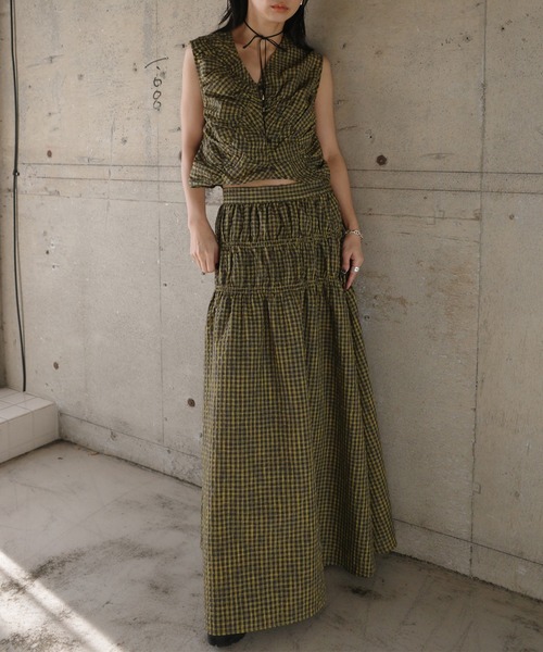 MEDI 2WAY SHIRRING TOP WITH SKIRT（スカート）｜Ameri（アメリ）の