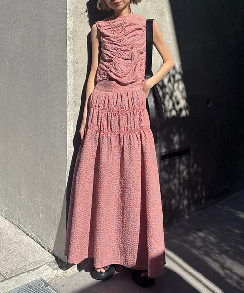 MEDI 2WAY SHIRRING TOP WITH SKIRT（スカート）｜Ameri（アメリ）の