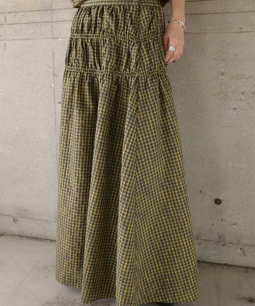 Ameri（アメリ）の「MEDI 2WAY SHIRRING TOP WITH SKIRT（スカート・レディース・ピンク/ネイビー/カーキ・SMALL/MEDIUM）」の10枚目の写真