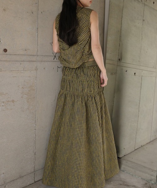 Ameri（アメリ）の「MEDI 2WAY SHIRRING TOP WITH SKIRT（スカート・レディース・ピンク/ネイビー/カーキ・SMALL/MEDIUM）」の11枚目の写真