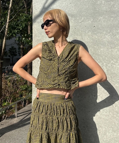 MEDI 2WAY SHIRRING TOP WITH SKIRT（スカート）｜Ameri（アメリ）の