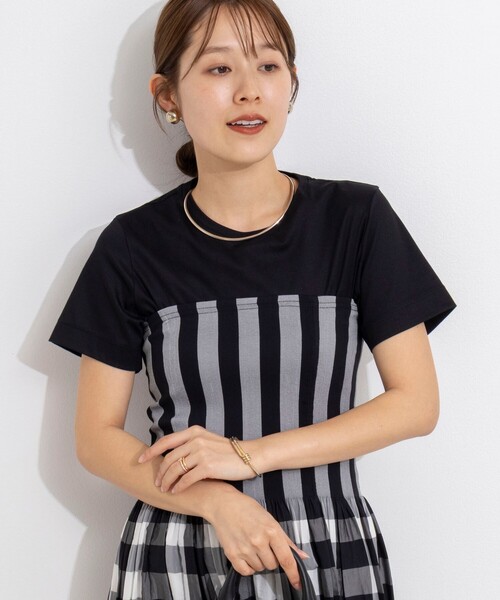 NOLLEY’S（ノーリーズ）の「ウォッシャブルベーシックTシャツ（Tシャツ/カットソー・レディース・ブラック/ホワイト/ベージュ・36/38）」の7枚目の写真