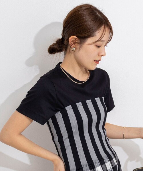 NOLLEY’S（ノーリーズ）の「ウォッシャブルベーシックTシャツ（Tシャツ/カットソー・レディース・ブラック/ホワイト/ベージュ・36/38）」の8枚目の写真