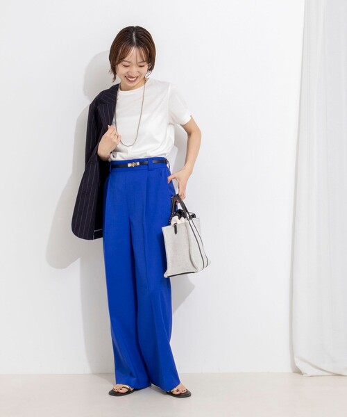 NOLLEY’S（ノーリーズ）の「ウォッシャブルベーシックTシャツ（Tシャツ/カットソー・レディース・ブラック/ホワイト/ベージュ・36/38）」の12枚目の写真