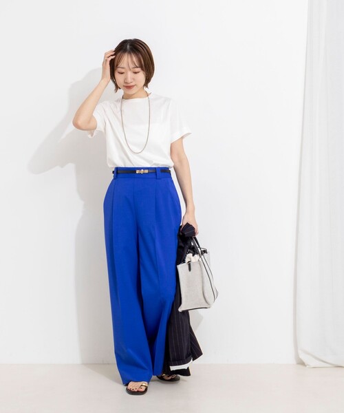 NOLLEY’S（ノーリーズ）の「ウォッシャブルベーシックTシャツ（Tシャツ/カットソー・レディース・ブラック/ホワイト/ベージュ・36/38）」の14枚目の写真