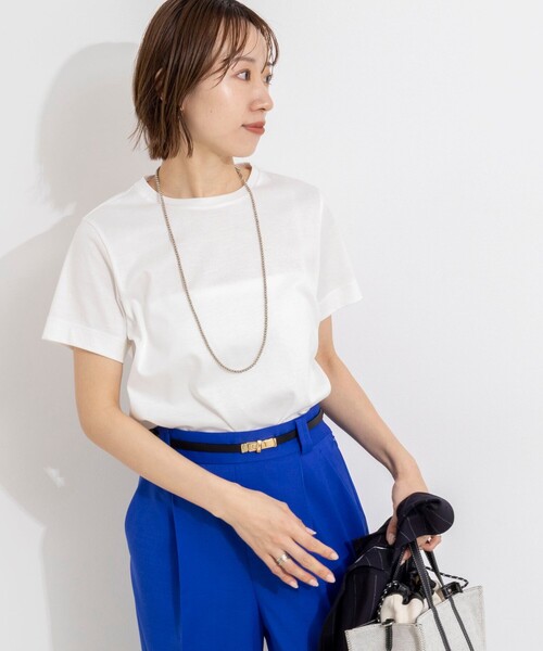 NOLLEY’S（ノーリーズ）の「ウォッシャブルベーシックTシャツ（Tシャツ/カットソー・レディース・ブラック/ホワイト/ベージュ・36/38）」の16枚目の写真