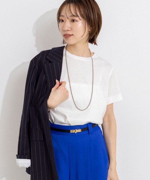 NOLLEY’S（ノーリーズ）の「ウォッシャブルベーシックTシャツ（Tシャツ/カットソー・レディース・ブラック/ホワイト/ベージュ・36/38）」の17枚目の写真