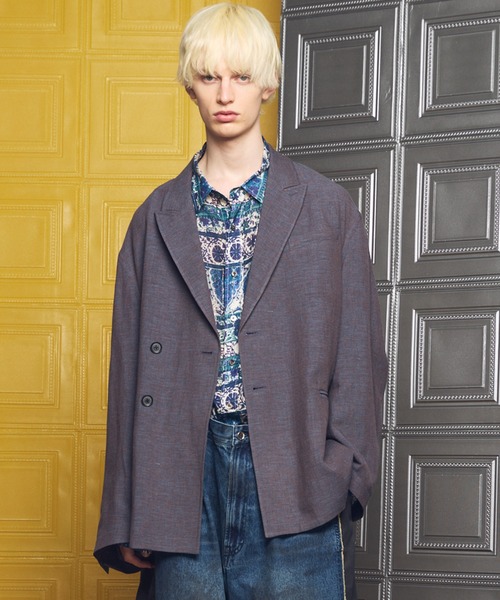 UNISEX》Mix Linen Prime-Over-Over Semi-double Tailored Jacket
